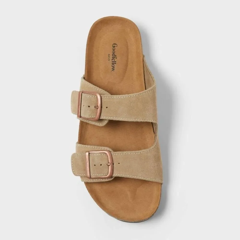 Open Box - Goodfellow & Co - Men's Saul Suede Two Band Sandals - Goo Taupe - Picture 3 of 4